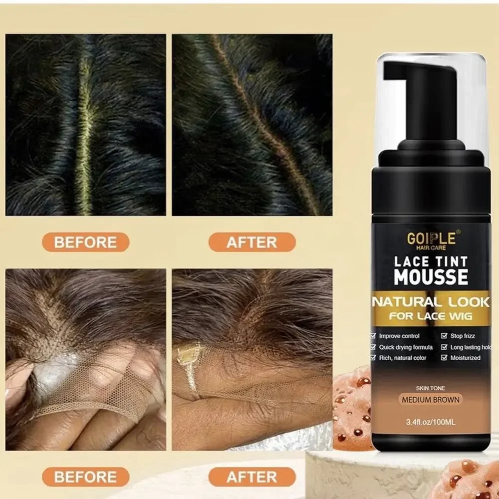 GOIPLE 16 Pc Lace Wig Kit: DARK Brown Lace Tint Mouse , Adhesive, Wax, Melting